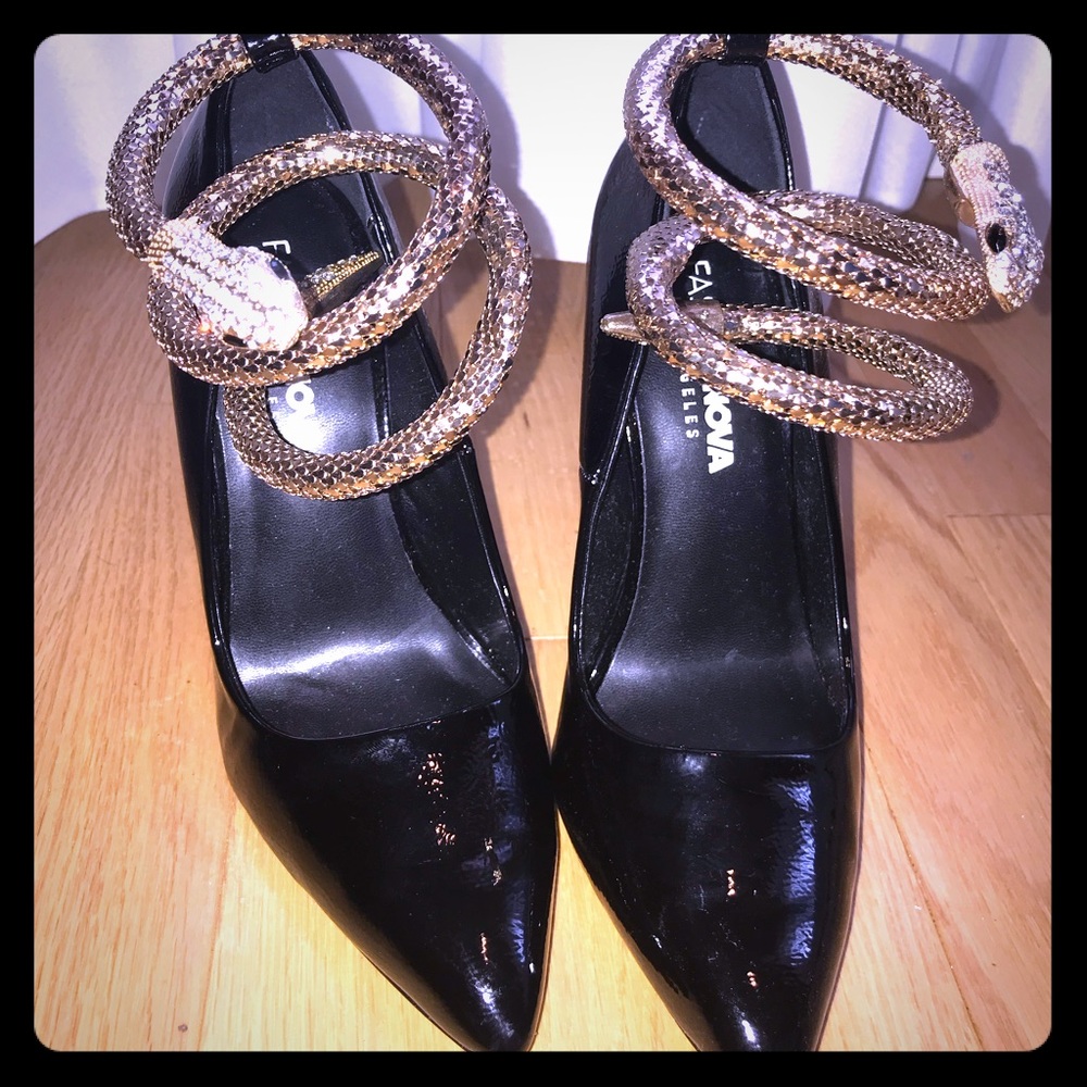 Gold snake ankle shoes size 6.5